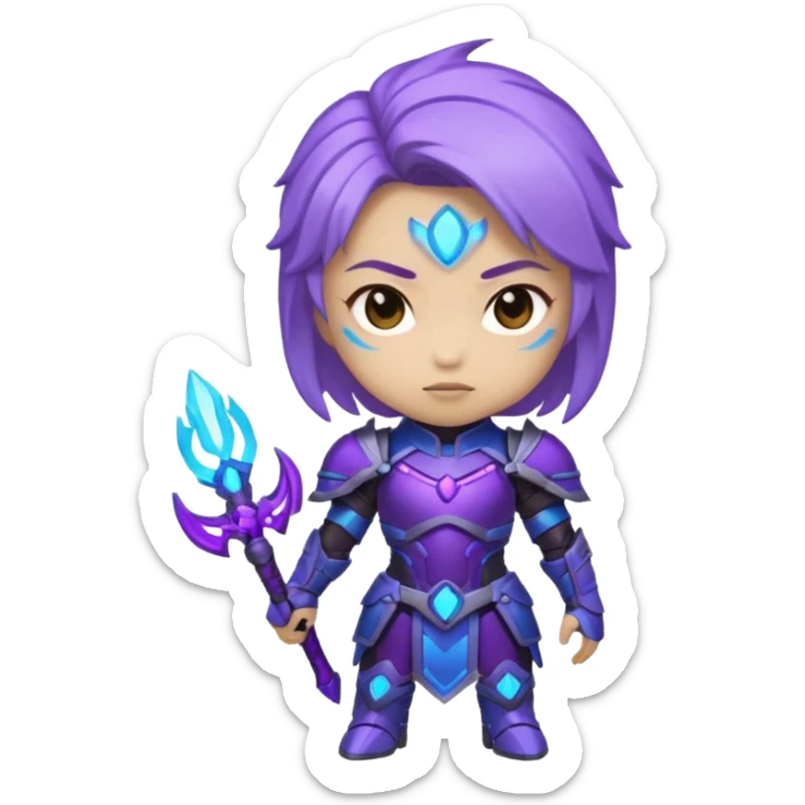i want to create an emoji of kaisa from league of legends with the chibi style sticker
