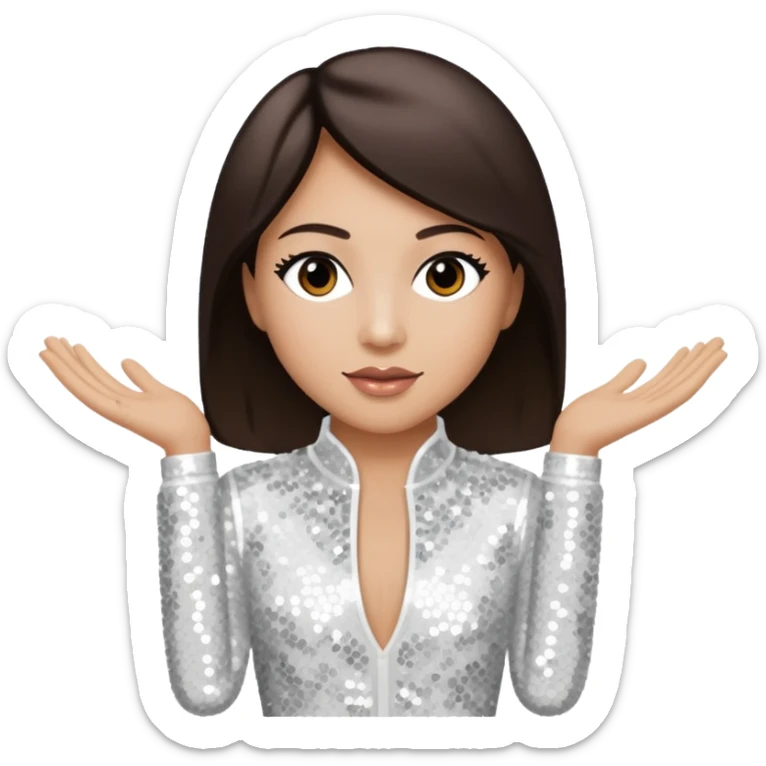 Terry Coldwell from East 17 with light skin, dark brown hair, white sequin outfit sticker