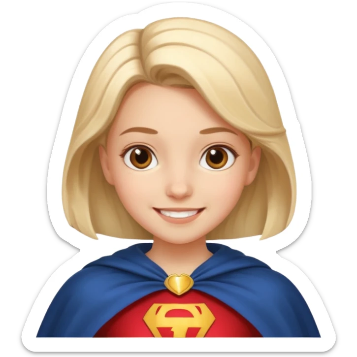 make ma an emoji of a 'fearless" girl with a cape sticker