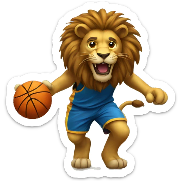 Lion playing basketball  sticker
