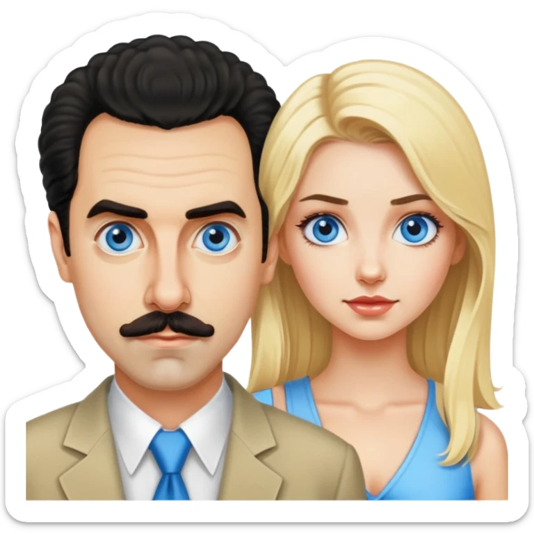 Borat with my friend who is a very pretty blonde blue eyed girl sticker