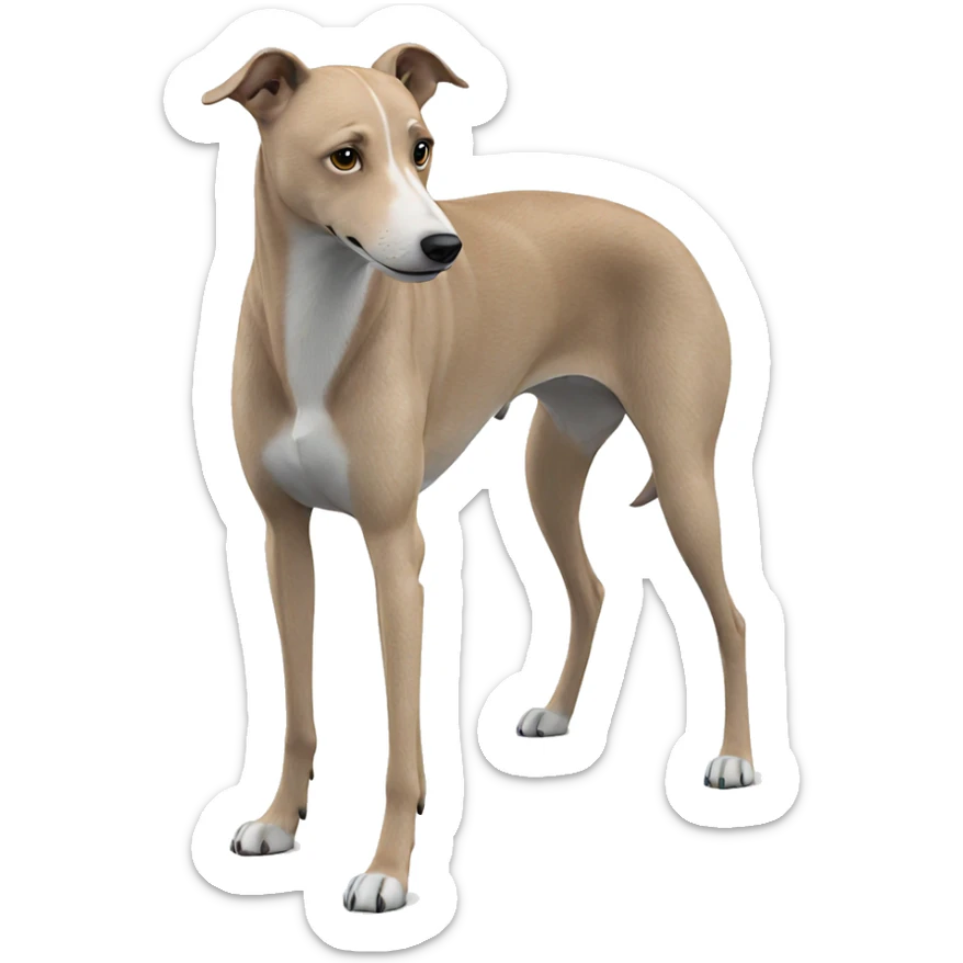 realistic dog standing alone sticker