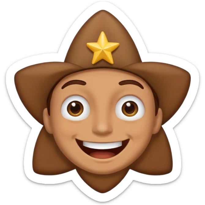 Color de piel moreno los ojos ke sean de estrella riéndose y pelo café hombre  sticker