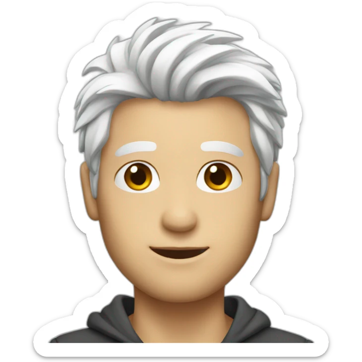 attractive, male, white hair sticker