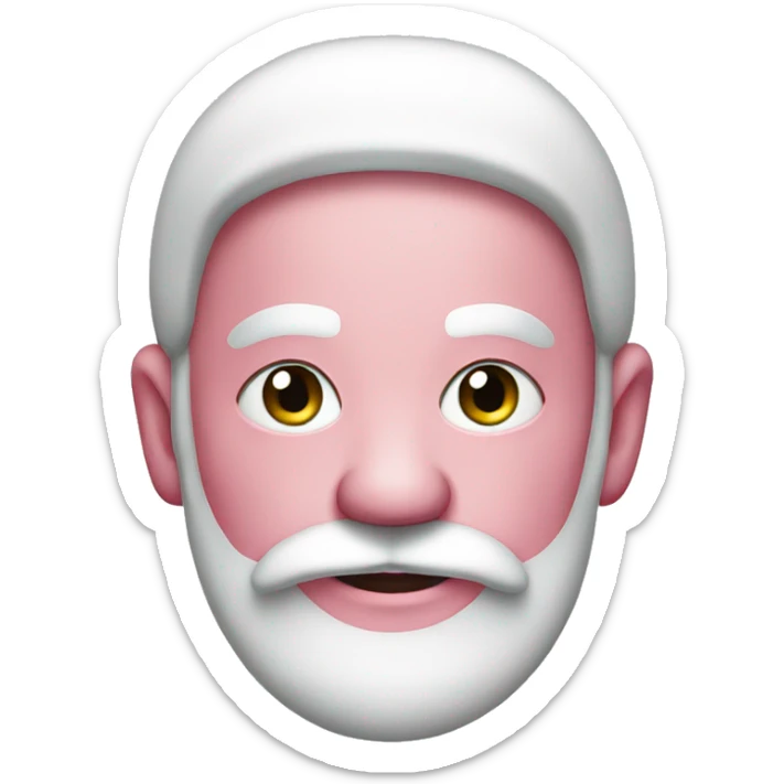 Santa with pink head sticker