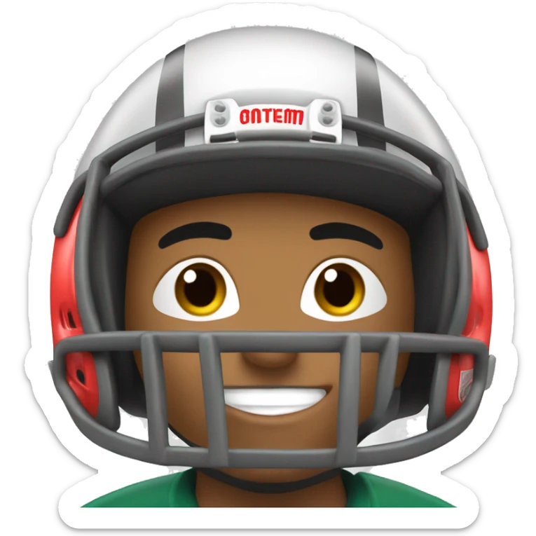 latino football player portrait in helmet of the colour #6CBAC6 sticker
