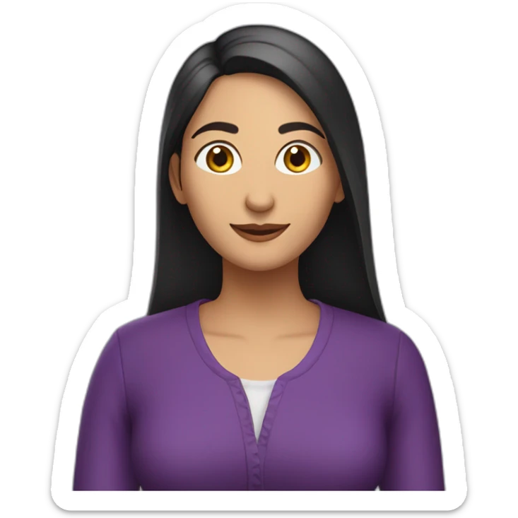 Armenian women with the purple clothes reading book and looking at camera and smiling  sticker