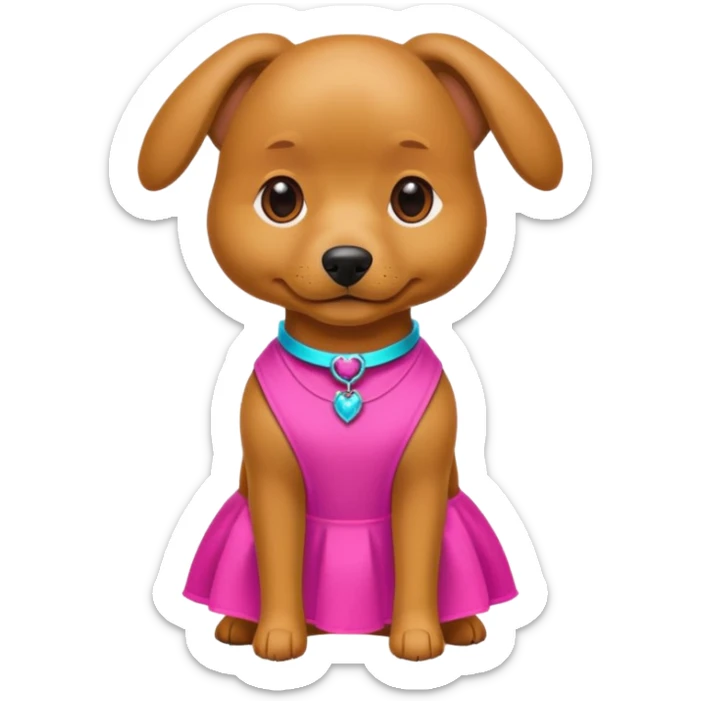 DOG wearring neon fashion dress sticker