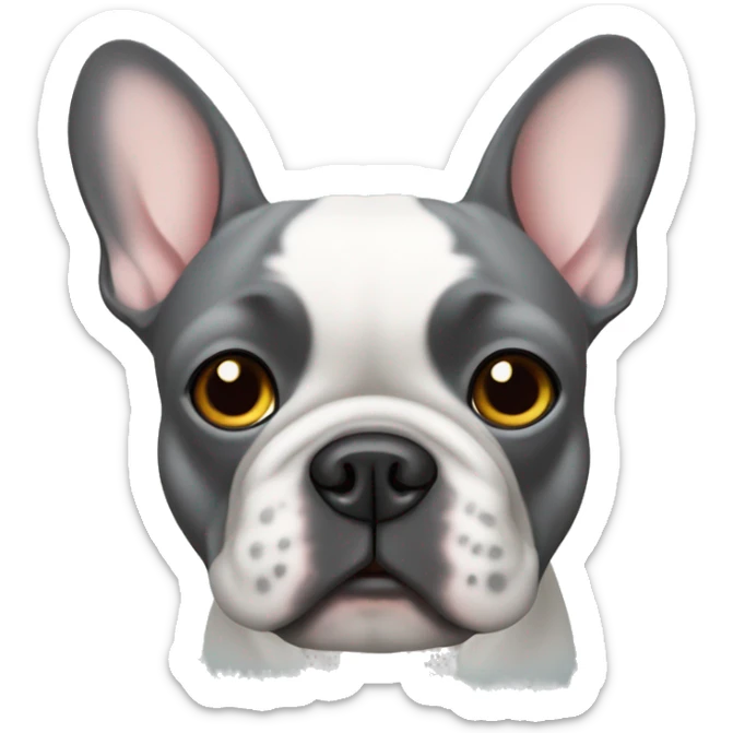 Gray French bulldog in a Jewish yamama sticker