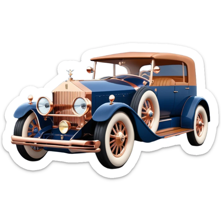 dark blue led lights hot rod nazi 1927 delicately inlaid rose gold and wood accents McDuck’s chauffeur driven Rolls Royce futuristic electric plasma motors and dynamos with wide racing wheels that are strong agility advanced suspension and steering sticker