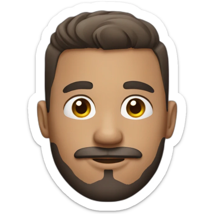 Short hair man with skin fade and detailed beard and moustache sticker