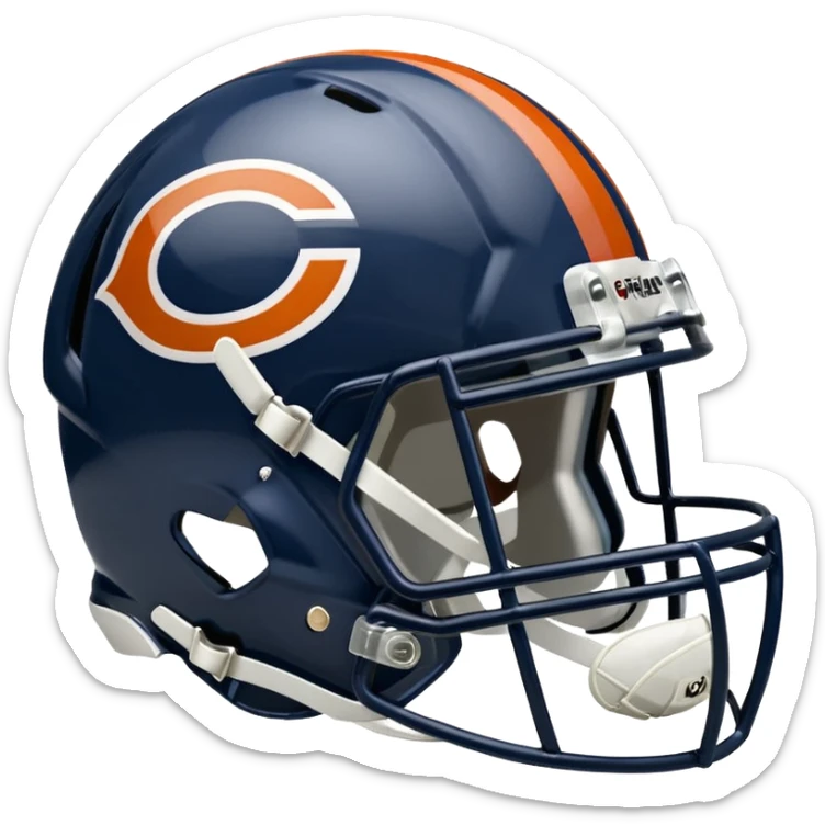Washington commanders, football helmet facing Chicago Bears football helmet sticker