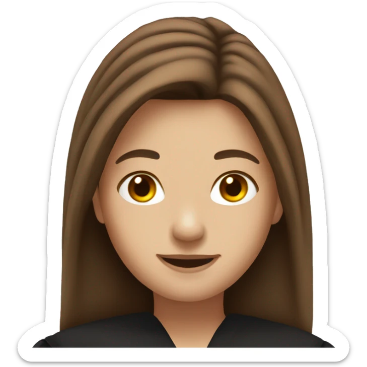 graduation long brown hair sticker