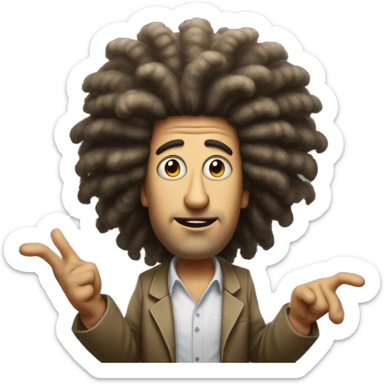 the ancient aliens guy with the big hair making a gesture that's like "what if it was aliens" sticker