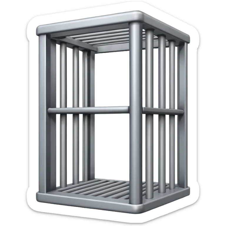 If there was a jail cell emoji in iOS, how would you design and iOS style emoji. Create an jail cell emoji with no prisoner. sticker