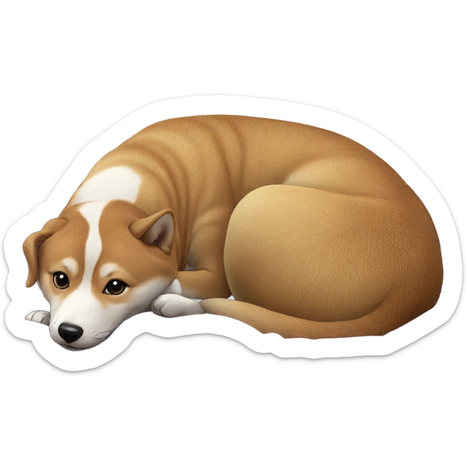 realistic shiba inu lounging sticker