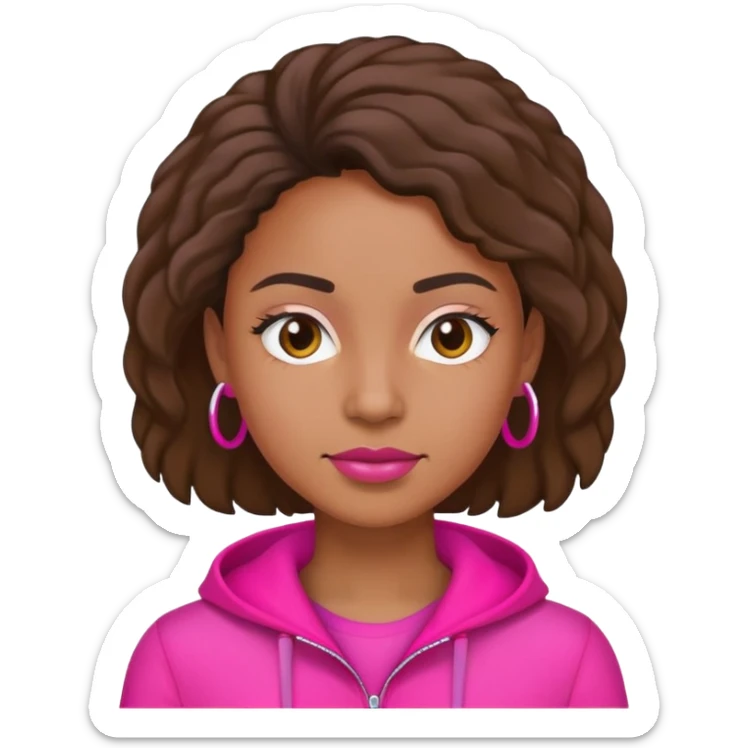 A mixed person who’s a baddie wearing all hot pink clothing  sticker