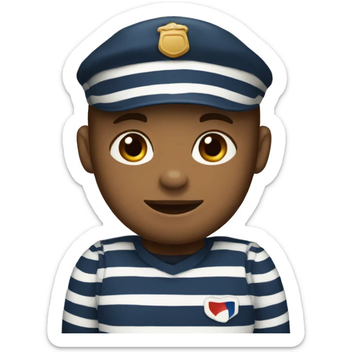 TAURUS WEARING A FRENCH BERET AND STRIPED SAILOR SHIRT sticker