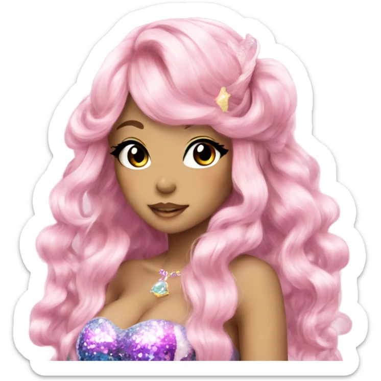 hime gyaru girl mermaid beautiful sparkly sticker