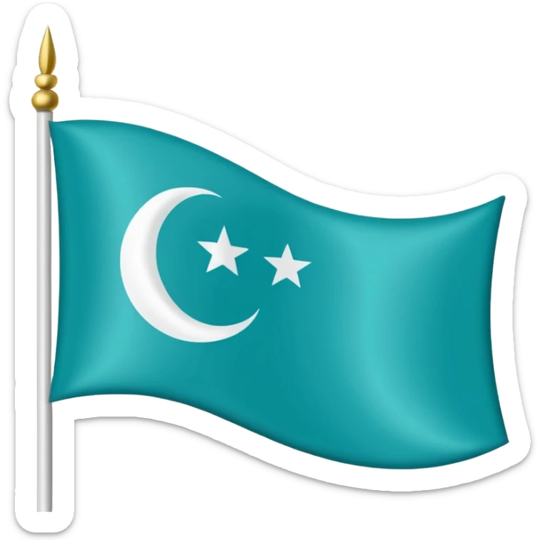 Turkuaz renginde türk bayrağı yapar mısın. Bayrak. I want to flag. 🇹🇷 Like this but turquoise. İt's must be turquoise. İt's just emoji  sticker