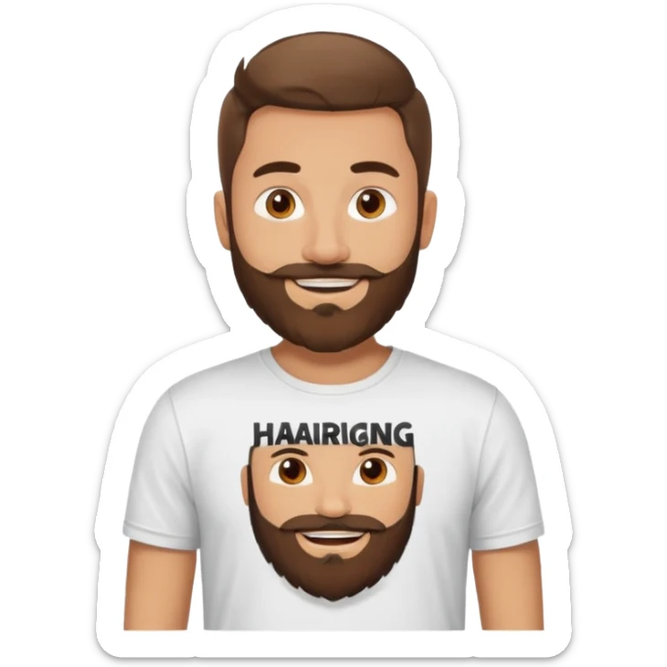 Junge mit Bart und T-Shirt, wo drauf haarig, steht südländischer Junge Türke sticker