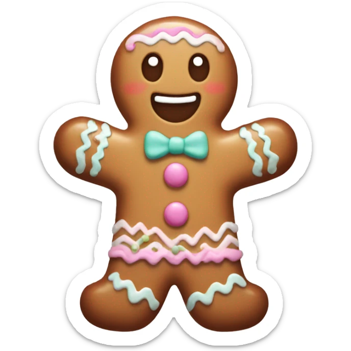 Pastel gingerbread man sticker
