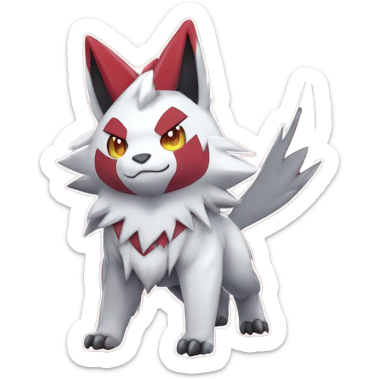 Anthro Cool Edgy Cute Chibi Shiny Zangoose-Zoroark-Fakemon-Pokémon Full Body Detailed High Quality sticker