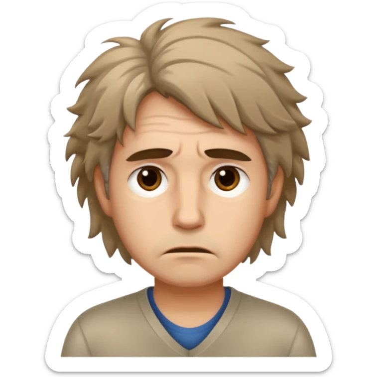 a shop owner who is not satisfied with local sales and is sad and tired of getting no response sticker