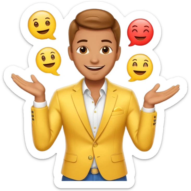 Charming, magnetic, center of attention without even trying. superstar in the spotlight
more dinamic emoji  sticker