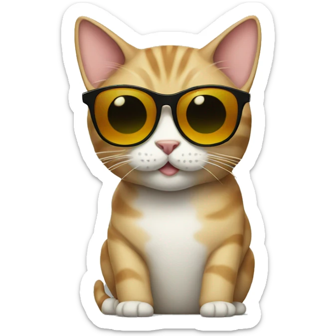 Cat with sunglasses sticker