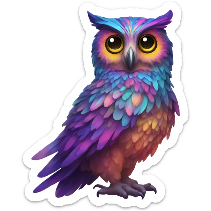 Psychedelic owl sticker