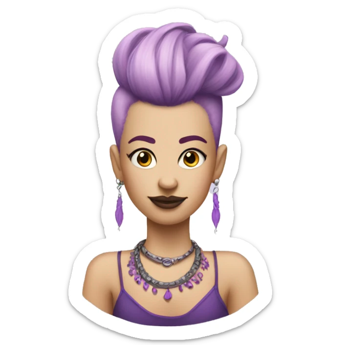 Pale Lady Mohawk pink purple tatto minus earings sticker