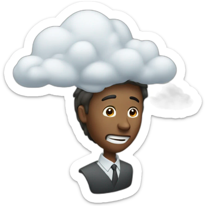 man who drops it came out of his mouth with a cloud above it that symbolizes a thought sticker