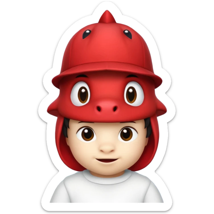 пропавший малыш Дино из 99 ночей шапка красная динозавра роблокс sticker