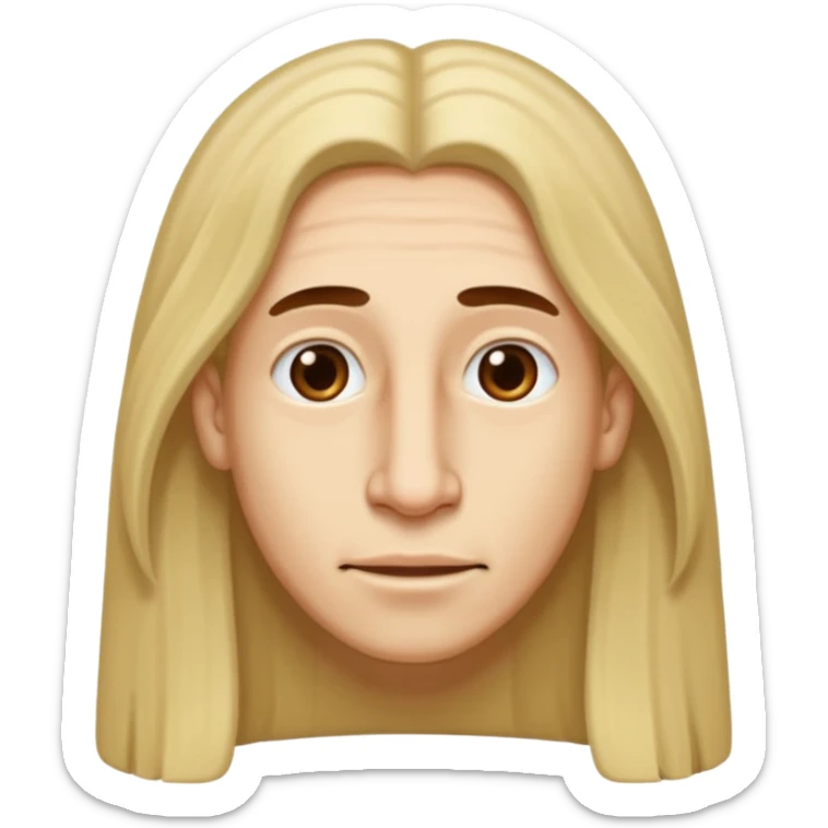 Make a emoji of a person with light skin with long nose hair that goes down like 2 inchis with long hair and with not that much hair  sticker
