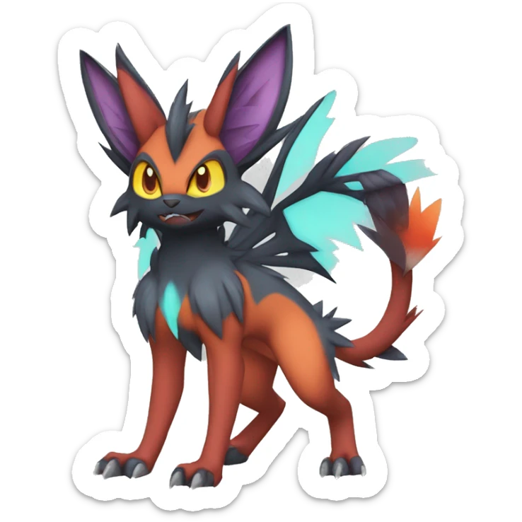 Noivern-Zorua-Nargacuga-Torracat-Fakemon-hybrid full body sticker