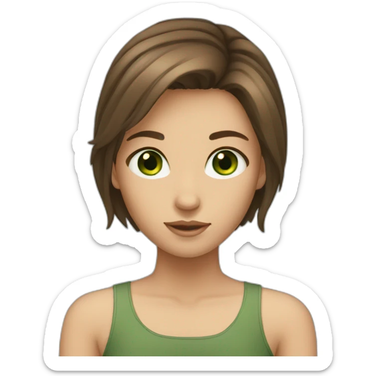 Girl have a brown hair green eyes and 17 years old  sticker