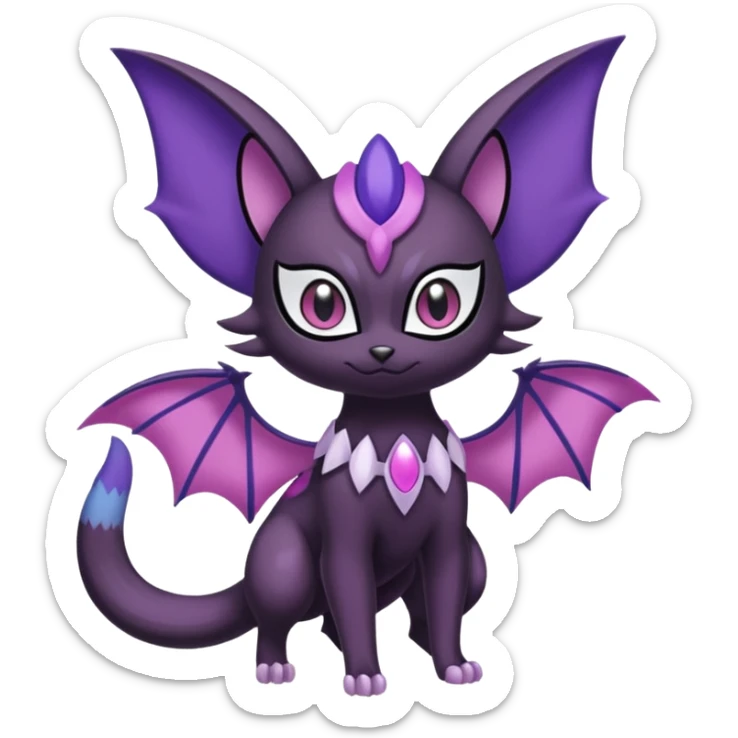 Meloetta-Purrloin-Noibat-Pokémon-Fakémon-fusion-hybrid-creature sticker