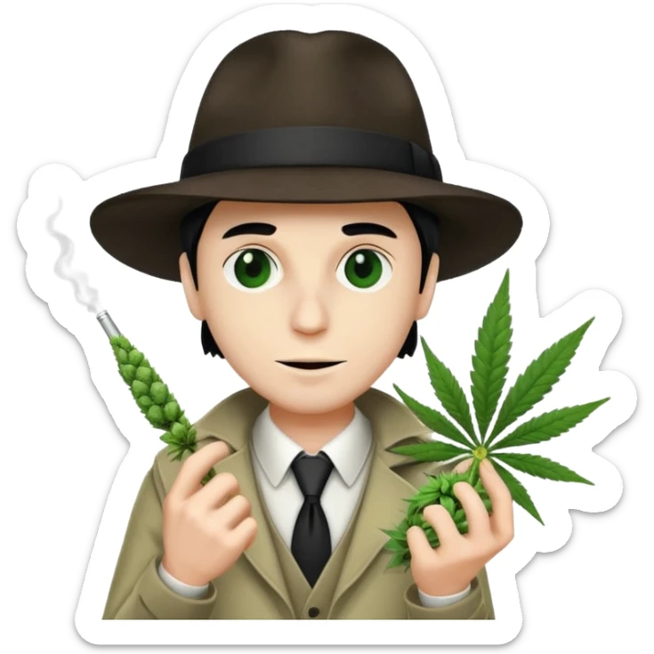 dealer white from gang with cannabis on hand styler gangster sticker