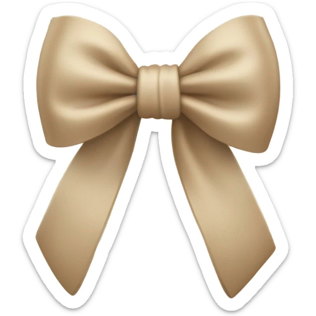 beige bow sticker