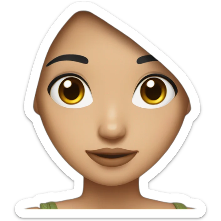 Beautiful Mexican girl with straight black hair and brown eyes sticker