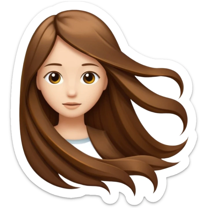 Just a long hair flowing with no face and only straight hair sticker