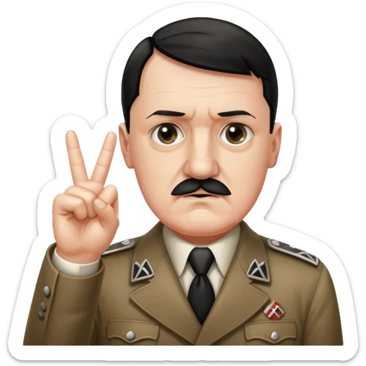 Hitler qui lève le 3ème doigt et garde le reste fermé et l’index fermé  sticker