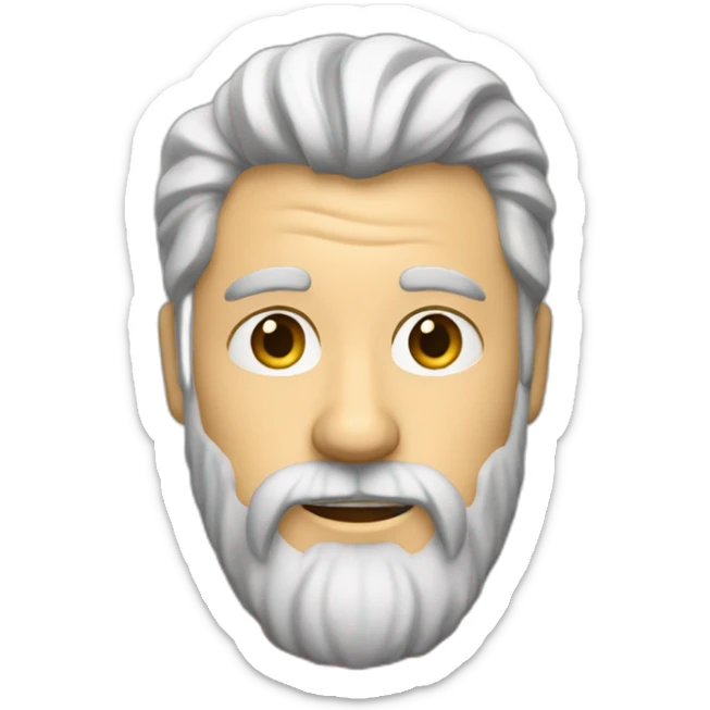 40 year old man with blonde greasy hair and a long blonde beard in a red shirt sticker