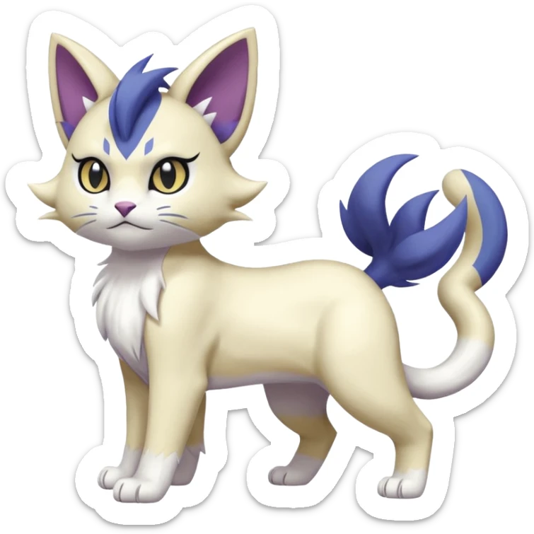 Absol-Delcatty-Purrloin-Meowth-Gatomon-fusion, full body sticker