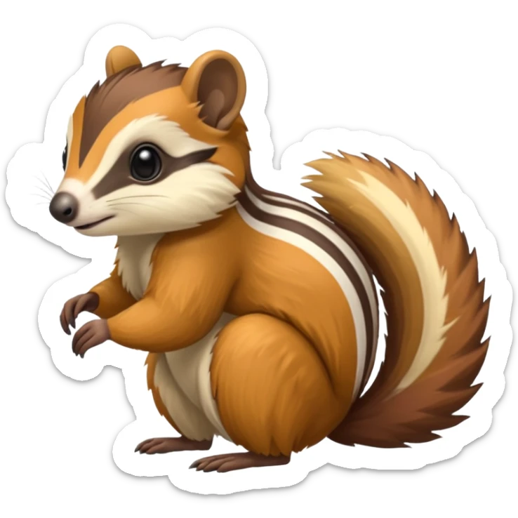Cacomistl-Anteater-Squirrel-Tamarin-Numbat-hybrid (full body) sticker