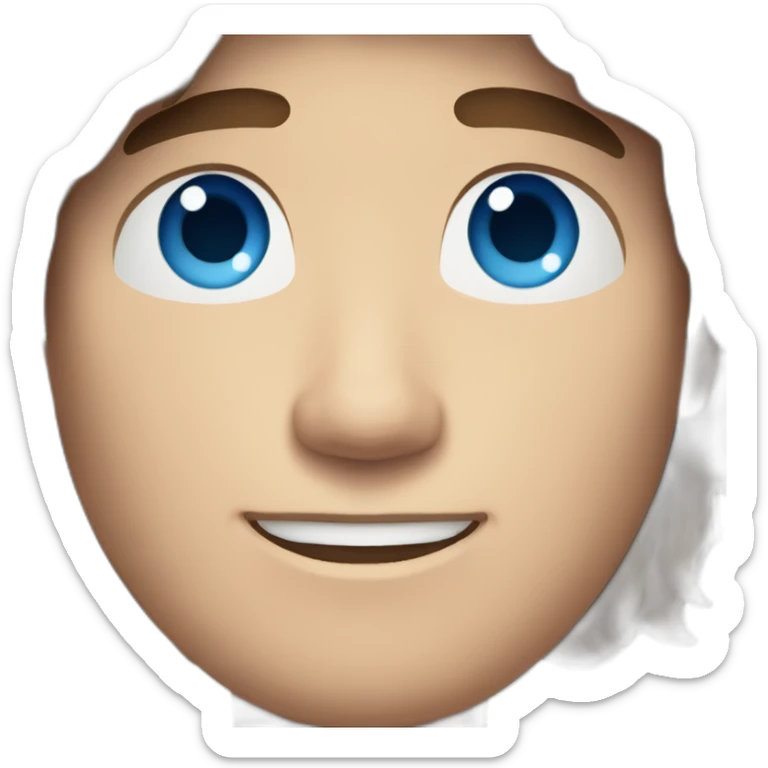 Caucasian Male with Blue Eyes, Long Brown Hair, and Freckles sticker