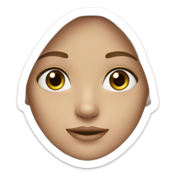 young girl long straight dark blonde hair, grey eyes sticker