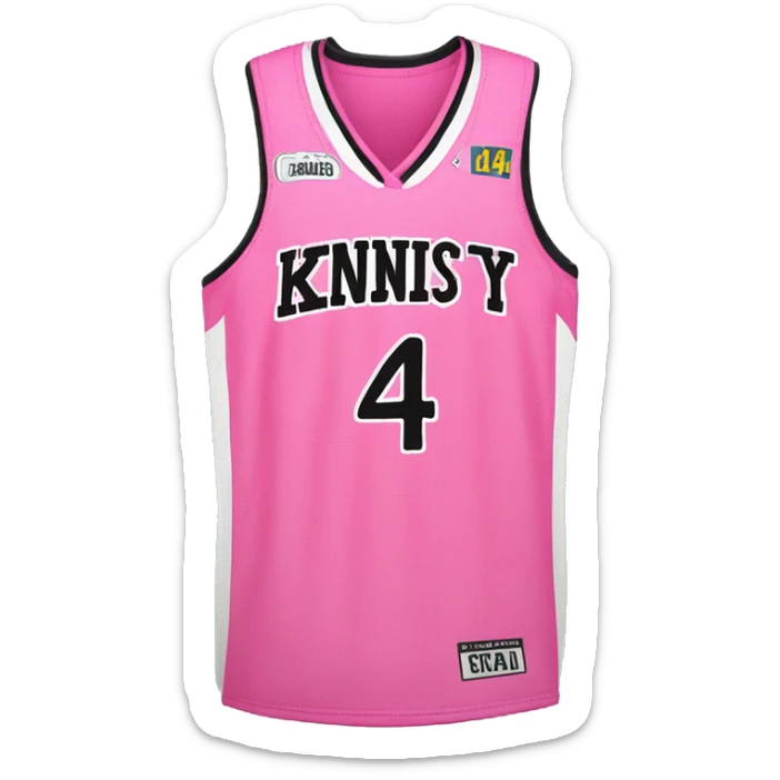pink basketball jersey with pink bow on the side and number 14 on it sticker