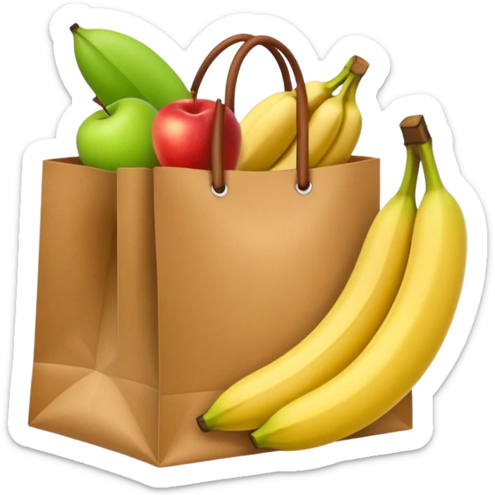 1 bag and 1 food item eg banana and apple sticker